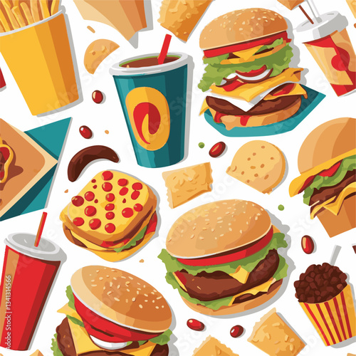 fastfood, fast, snack, food, meal, delicious, background, lunch, dinner, fat, american, burger, unhealthy, restaurant, meat, isolated, junk, menu, cheeseburger, tasty, set, hamburger, sandwich, cuisin