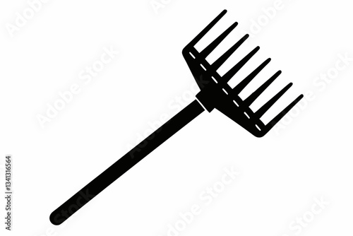 rake icon line art silhouette vector illustration