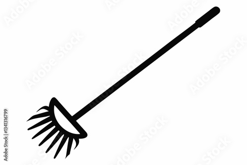 rake icon line art silhouette vector illustration