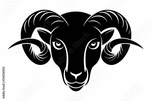 ram head line art silhouette vector illustration