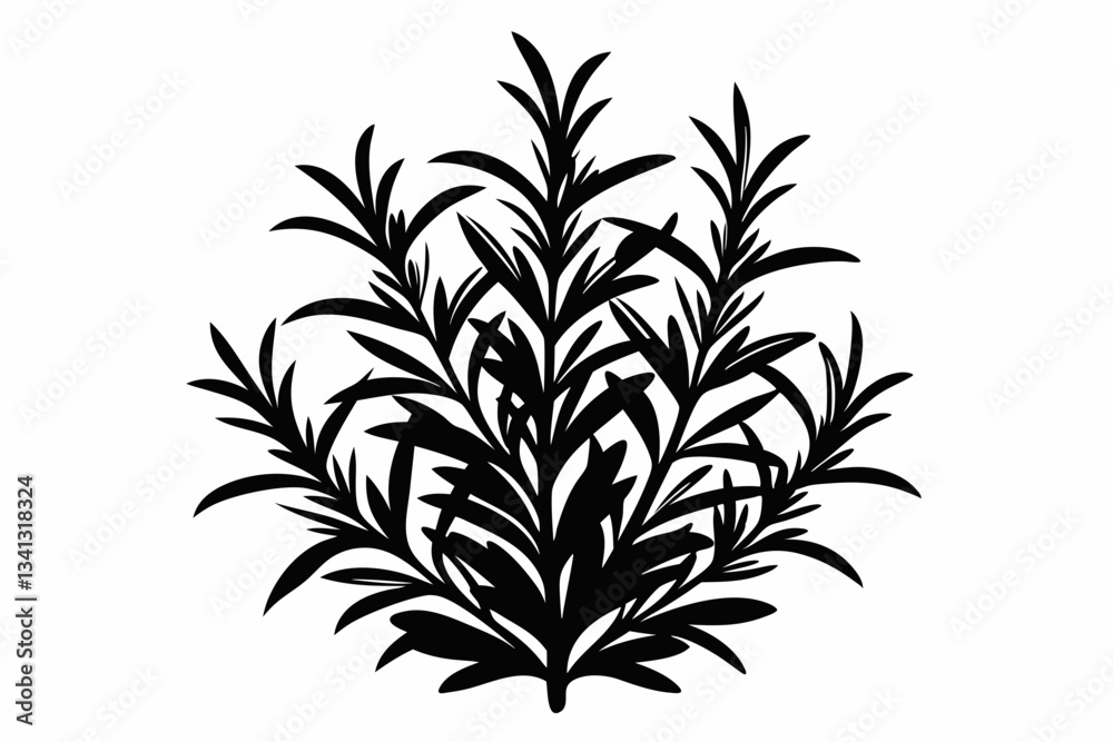 Fototapeta premium rosemary line art silhouette vector illustration