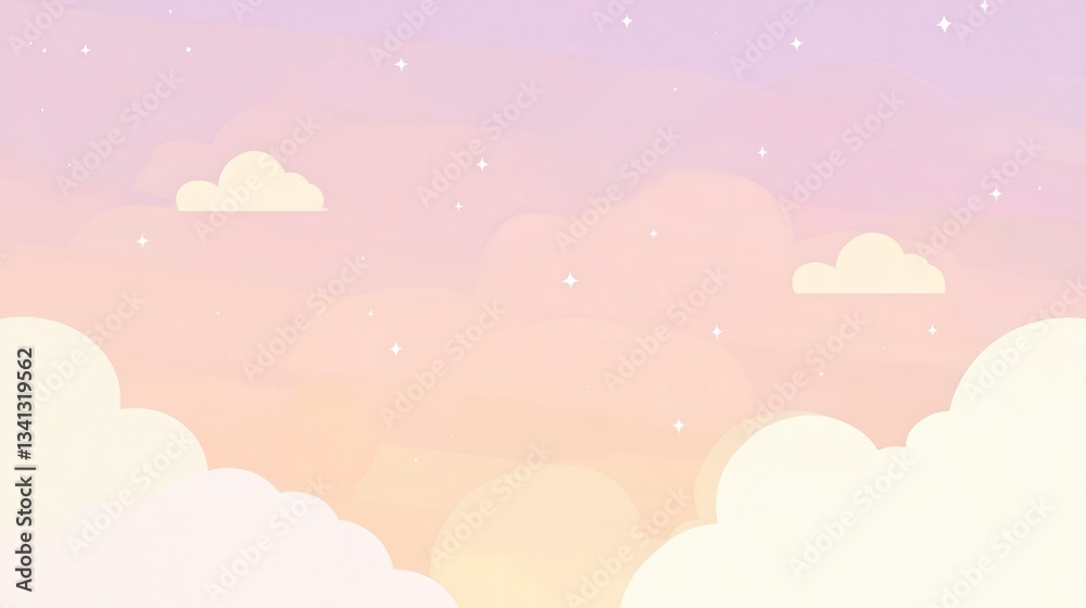 Pastel Sky with Clouds: A Serene and Delicate Artwork Pastel Sky with Clouds: A Serene and Delicate Artwork