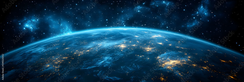 Obraz premium Earth at Night 3D Illustration