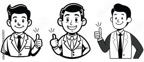 Businessman in work clothes giving a good sign