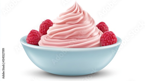 Pink Raspberry Frozen Yogurt in a Bowl - A Delicious Summer Treat