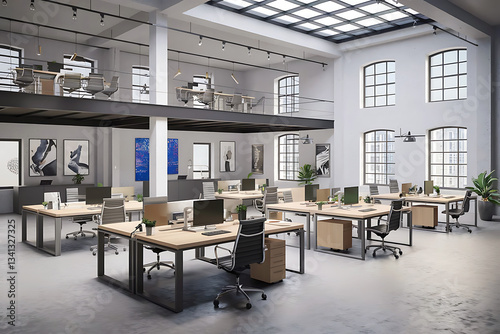 Modern office meeting room table and chairs Modern Meeting Room Modern Empty Meeting Room with Big Conference Table with Various Documents and Laptops on it