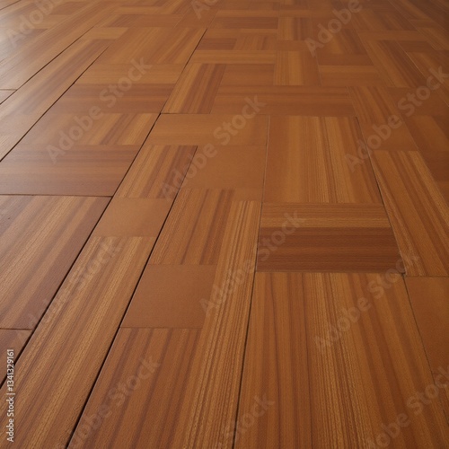 High-definition image showcases an intricate wooden parquet pattern on a seamless hardwood floor