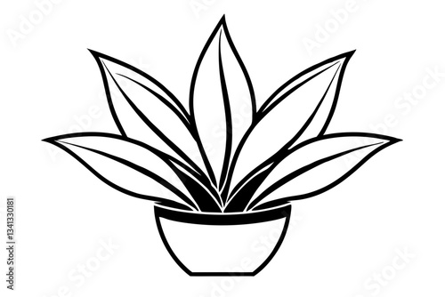 a plant line art silhouette vector illustration photo