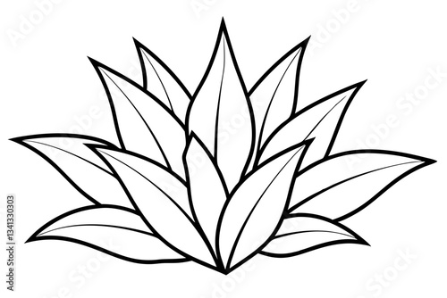 a plant line art silhouette vector illustration photo