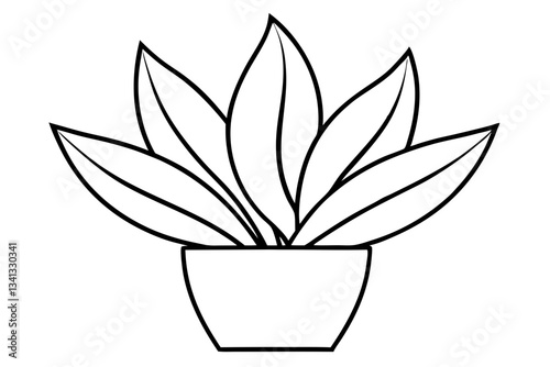 a plant line art silhouette vector illustration photo