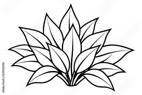 a plant line art silhouette vector illustration photo