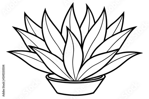 a plant line art silhouette vector illustration photo