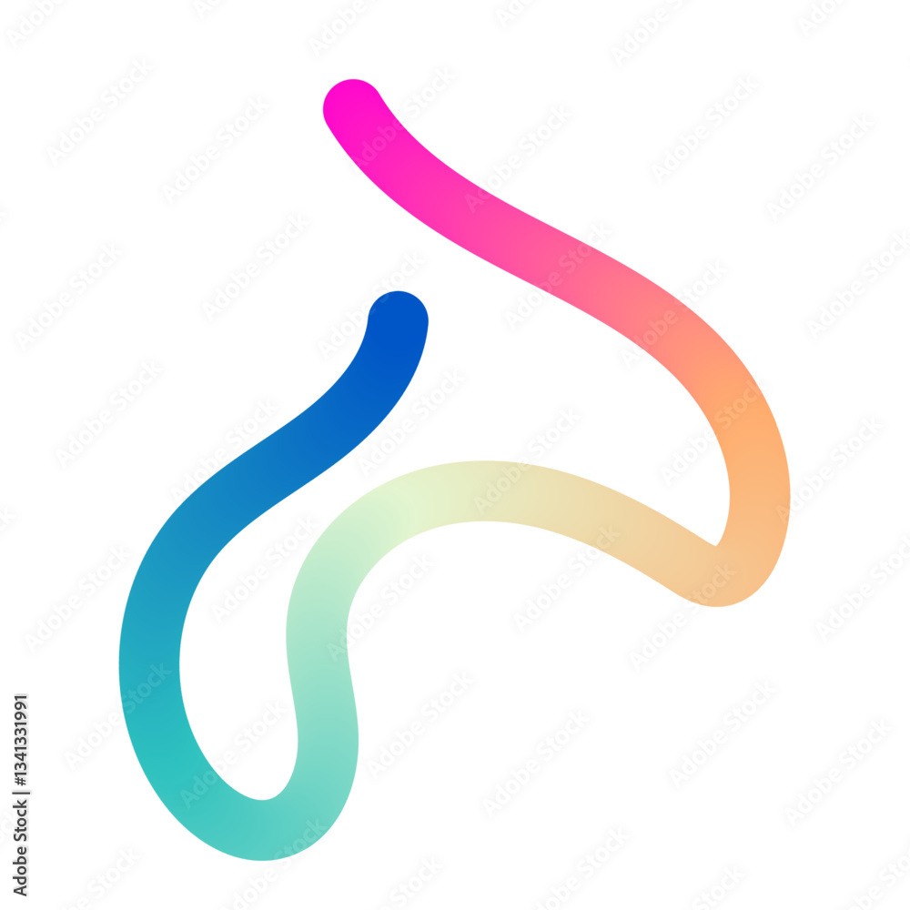 Colorful wavy gradient lines with fluid ribbon shapes, dynamic rainbow spiral pattern, organic geometric design for a fun and playful background. Flat vector illustration isolated on white background. Colorful wavy gradient lines with fluid ribbon shapes, dynamic rainbow spiral pattern, organic geometric design for a fun and playful background. Flat vector illustration isolated on white background.