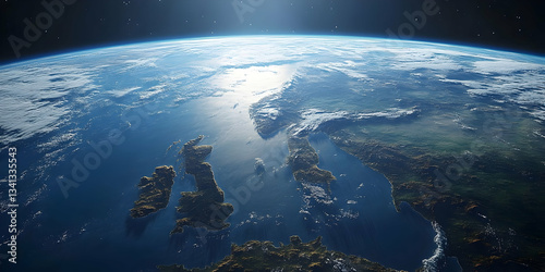 Earth 3D Render British Isles