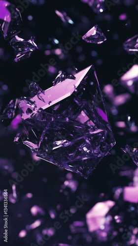 Stunning Purple Crystal Fragmentation: A Mesmerizing Abstract Design