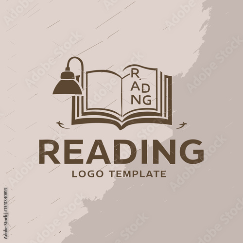 Illustrative Logo of Book with Feather Symbolizing Knowledge and Elegance