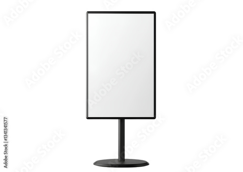 A white, blank billboard on a stand, isolated against a transparent background