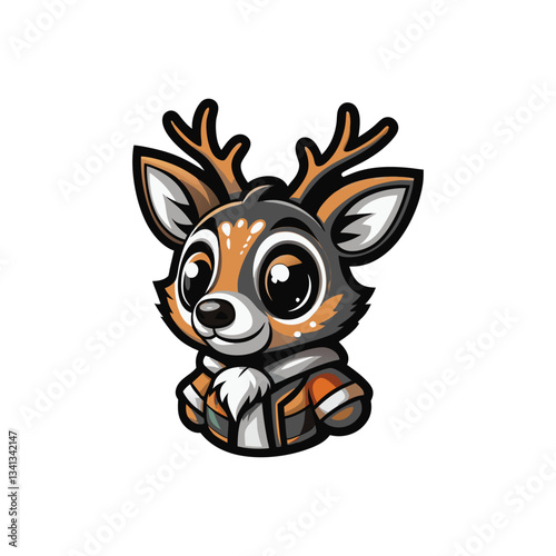 minimalist creative deer mascot logo icon vector art design