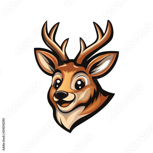 minimalist creative deer mascot logo icon vector art design