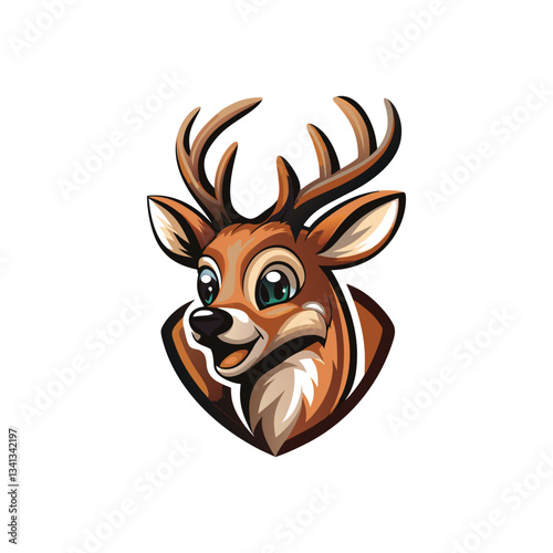 minimalist creative deer mascot logo icon vector art design