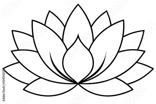 lotus line art silhouette vector illustration
