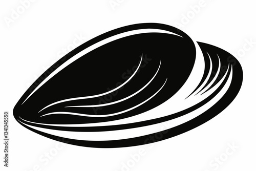 mussel line art silhouette vector illustration