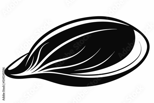 mussel line art silhouette vector illustration
