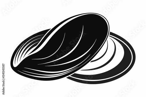 mussel line art silhouette vector illustration