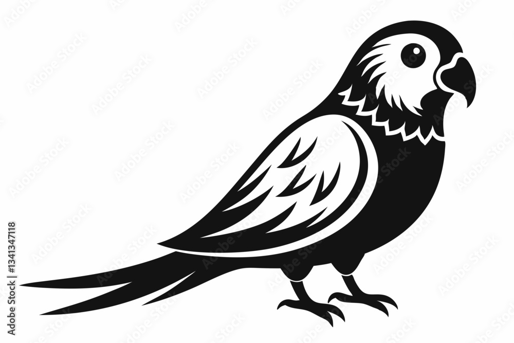 Fototapeta premium parakeet line art silhouette vector illustration