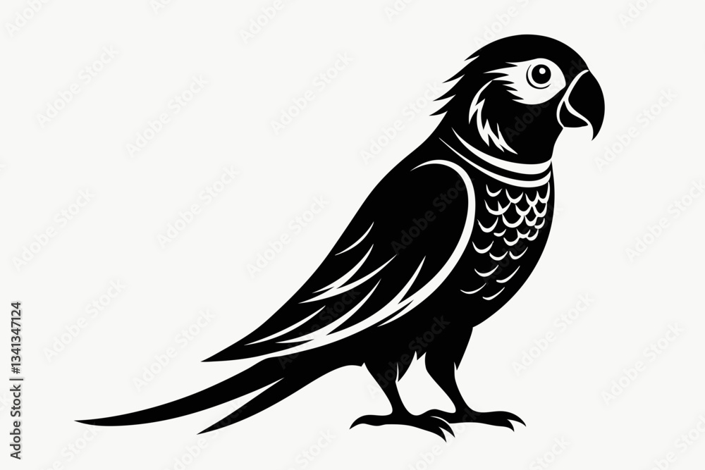 Fototapeta premium parakeet line art silhouette vector illustration