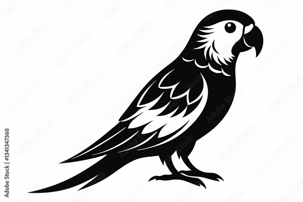 Fototapeta premium parakeet line art silhouette vector illustration
