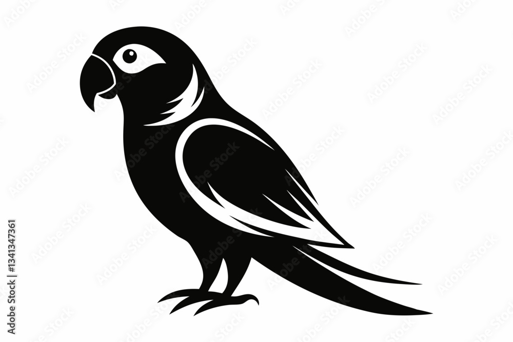 Fototapeta premium parakeet line art silhouette vector illustration
