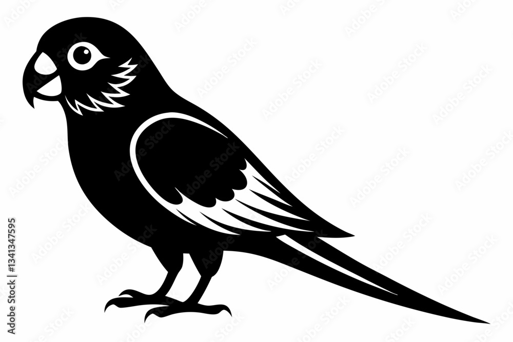 Obraz premium parakeet line art silhouette vector illustration