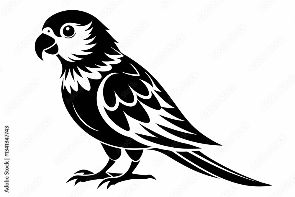 Fototapeta premium parakeet line art silhouette vector illustration