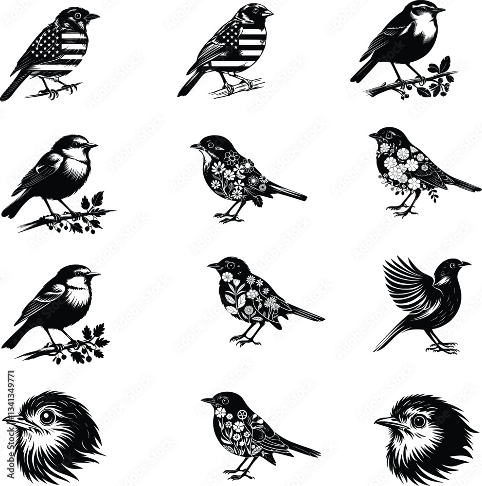 English Robin Bird SVG Bundle, Flying Bird Svg, Bird Silhouette English Robin Bird SVG Bundle, Flying Bird Svg, Bird Silhouette