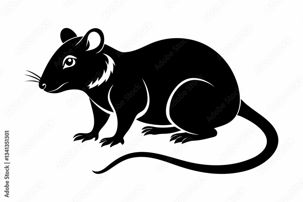 Obraz premium rat line art silhouette vector illustration