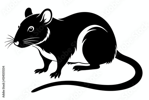 rat line art silhouette vector illustration