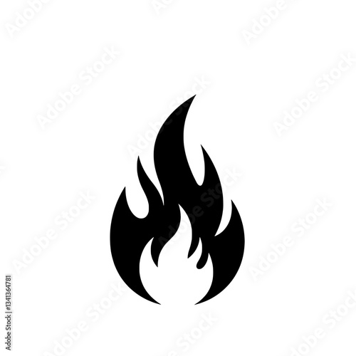 Fiery Emblem: A simple yet bold graphic depiction of fire, with stylized flames rising upwards, conveys energy, intensity, and the destructive power of flames.
