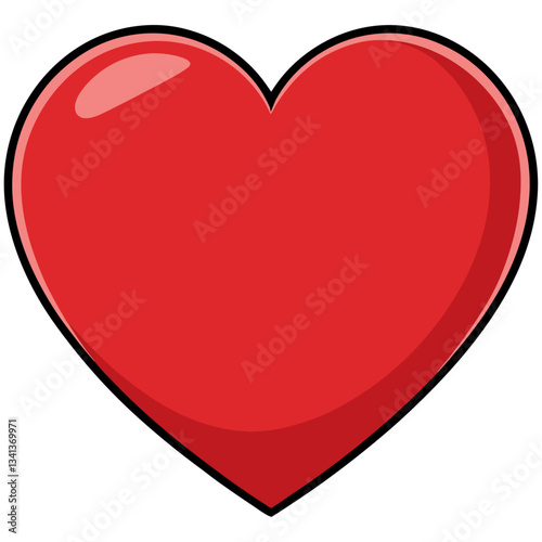 Red heart cartoon symbol illustration  
