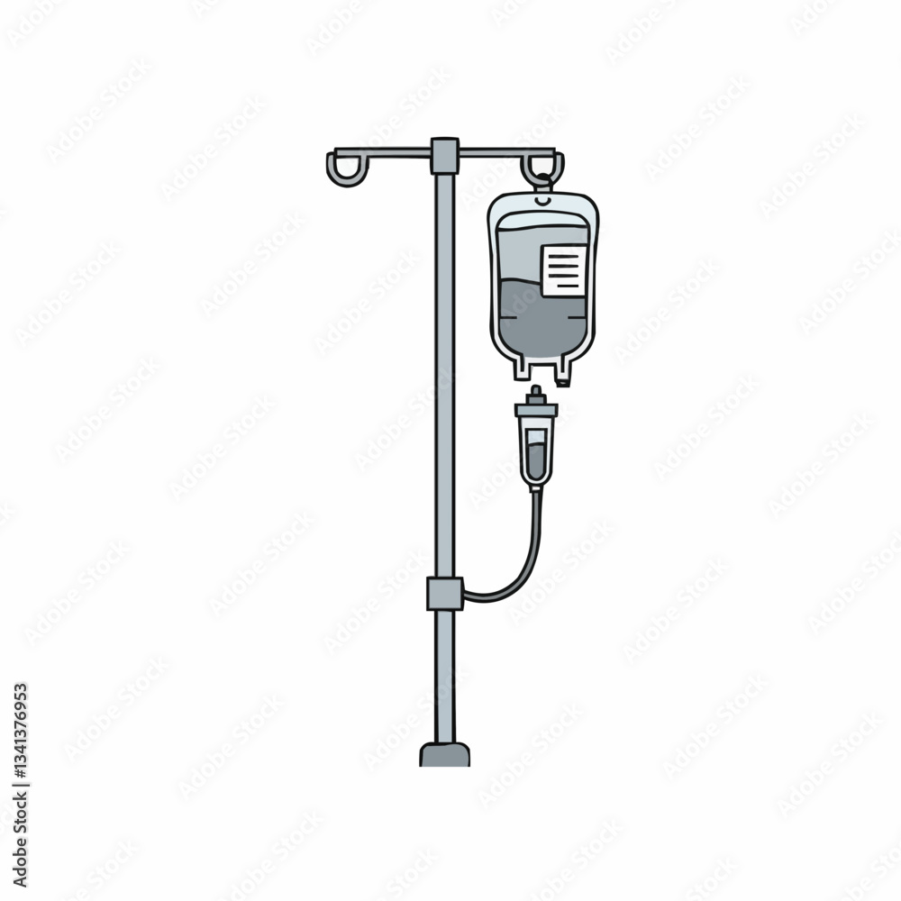 IV drip setup in a clinical environment with empty background IV drip setup in a clinical environment with empty background