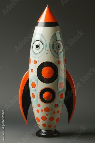 Commercial space travel rocket isolated on a clean white background for innovative exploration