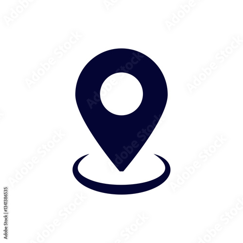 Simple location marker icon representing a navigation symbol indicating a destination point.