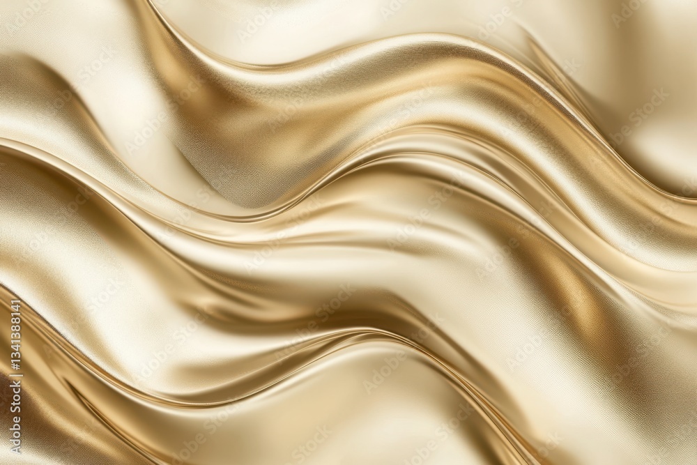 Obraz premium Luxurious Metallic Flow with a Smooth Satin Texture and Reflective Highlights
