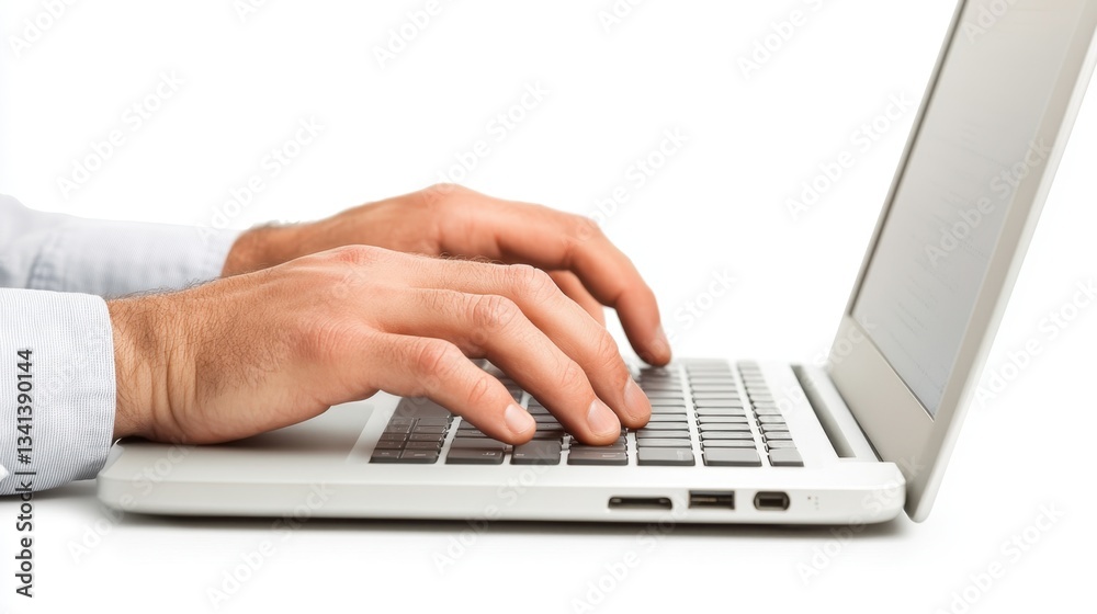 Hands typing on a laptop keyboard with code displayed on the screen. Hands typing on a laptop keyboard with code displayed on the screen.