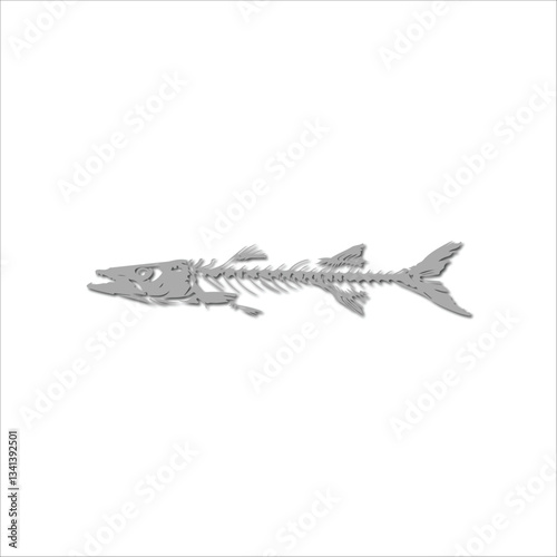 fish bone drawing artwork handmade illustration