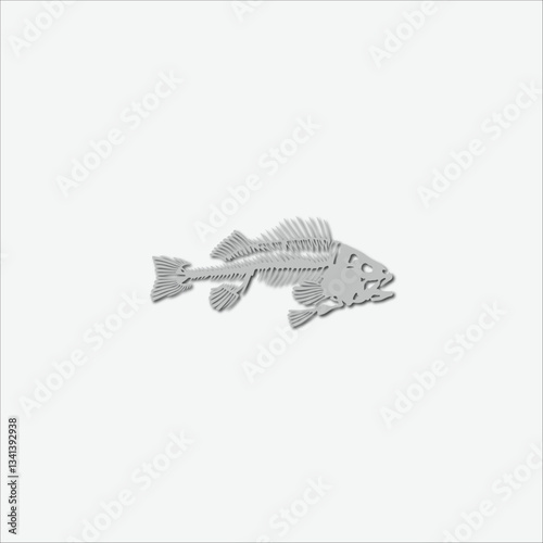 fish bone drawing artwork handmade illustration