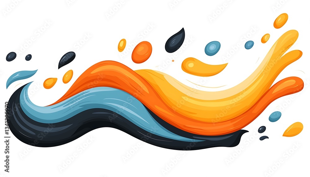 Colorful Liquid Wave Splash Abstract Design. Colorful Liquid Wave Splash Abstract Design.