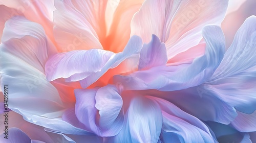 Close-up of Abstract Flower Petals in Pastel Shades Macro Photography