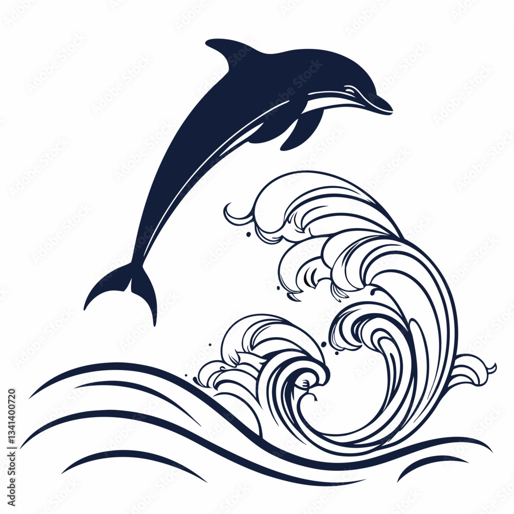 Naklejka premium dolphin vector illustration