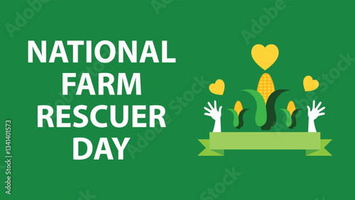 National Farm Rescuer Day web vector banner design illustration